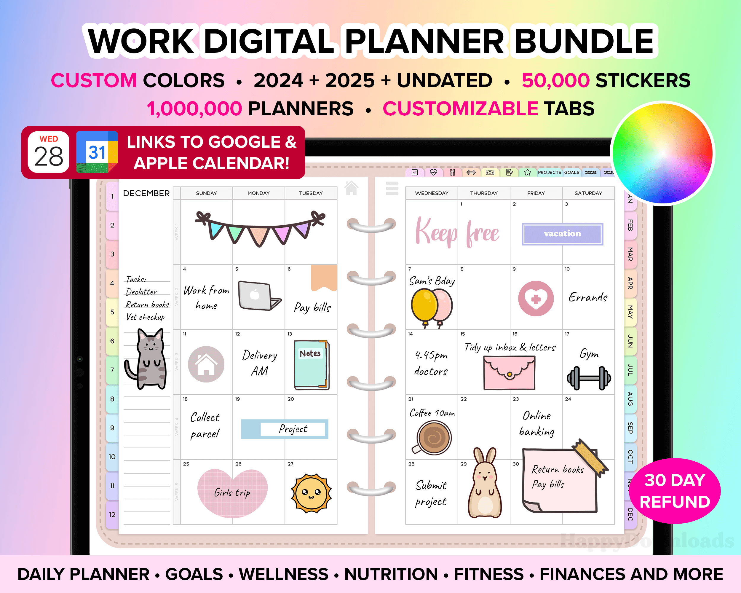 Digital planners and stickers - HappyDownloads