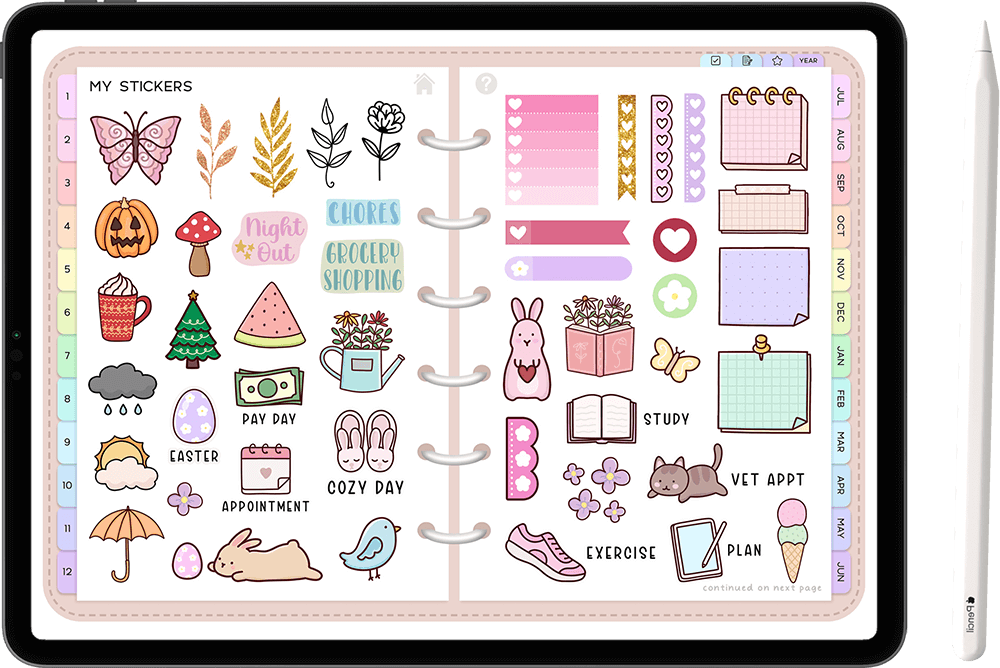 Free digital planner stickers - HappyDownloads